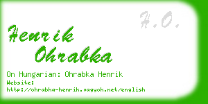 henrik ohrabka business card
